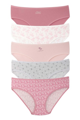 DOMİNANT - Dominant Kadın Bato Külot Büyük Beden 5'li Desenli - Asorti