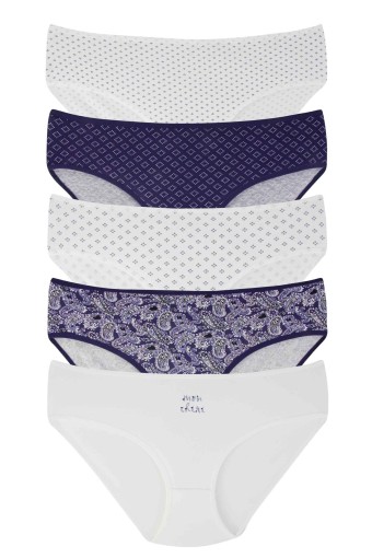 DOMİNANT - Dominant Kadın Bato Külot Büyük Beden 5'li Desenli - Asorti