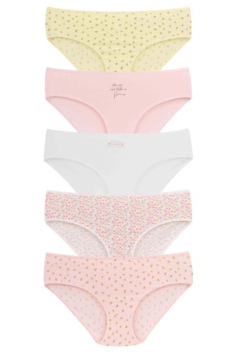 DOMİNANT - Dominant Kadın Bato Külot Büyük Beden 5'li Desenli - Asorti