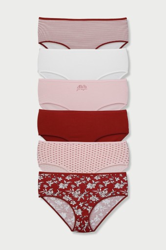 DOMİNANT - Dominant Kadın Bato Külot Büyük Beden 6'lı - Asorti