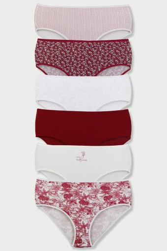 DOMİNANT - Dominant Kadın Bato Külot Büyük Beden 6'lı - Asorti