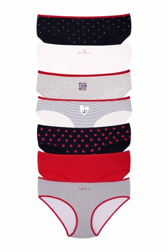 DOMİNANT - Dominant Kadın Bato Külot Büyük Beden 7'li - Asorti