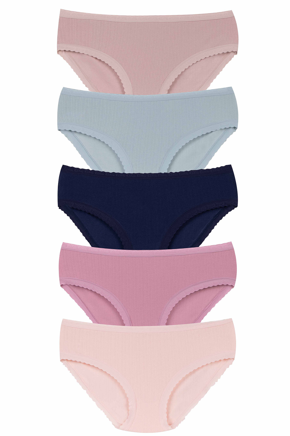 Dominant Kadın Bato Külot Büyük Beden Beli Dantelli Jakarlı - Thumbnail