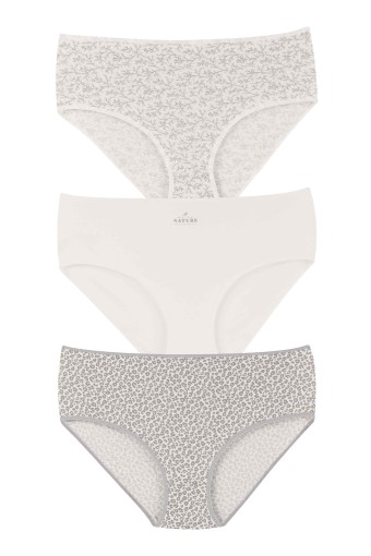 DOMİNANT - Dominant Kadın Bato Külot Yüksek Bel Büyük Beden 3'lü Pamuk - Asorti