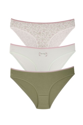 DOMİNANT - Dominant Kadın Bikini Külot 3'lü - Asorti