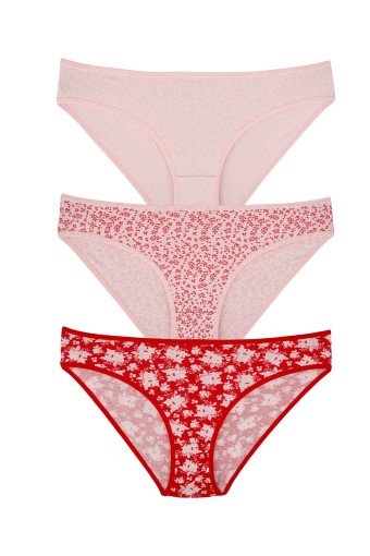 DOMİNANT - Dominant Kadın Bikini Külot 3'lü - Asorti