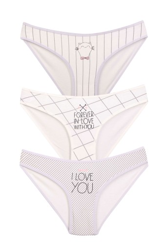 DOMİNANT - Dominant Kadın Bikini Külot 3'lü - Asorti