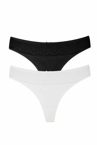 DOMİNANT - Dominant Kadın Dantelli Tanga Külot Büyük Beden (1)