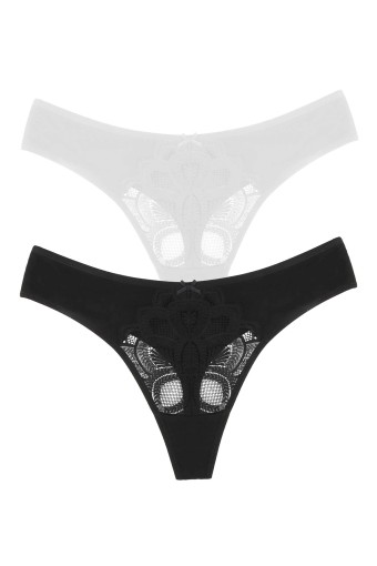 DOMİNANT - Dominant Kadın Dantelli Tanga Külot Büyük Beden