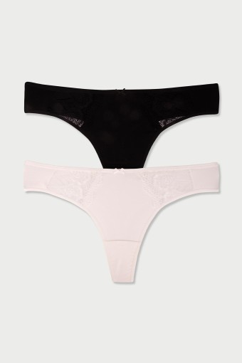 DOMİNANT - Dominant Kadın Dantelli Tanga Külot Büyük Beden