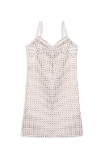 DOMİNANT - Dominant Kadın Elbise İp Askılı Pamuk Yakası Danteli Kısa - Beyaz