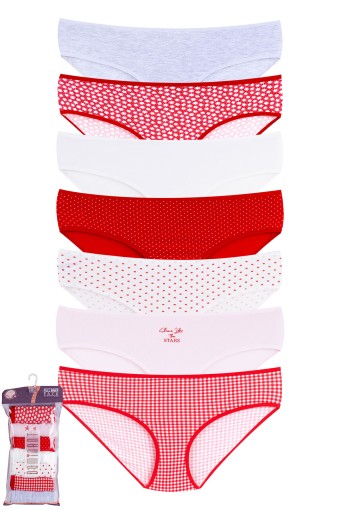 DOMİNANT - Dominant Kadın Fullbrıef Bikini Külot 7'li Desenli