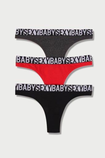 DOMİNANT - Dominant Kadın Slip Bikini Külot 3'lü - Asorti