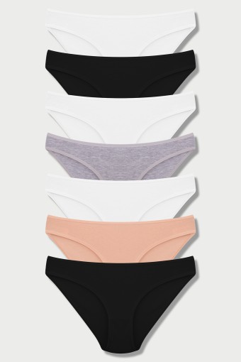 DOMİNANT - Dominant Kadın Slip Bikini Külot 7'li - Asorti