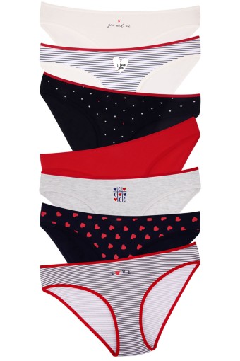 DOMİNANT - Dominant Kadın Slip Bikini Külot 7'li - Asorti