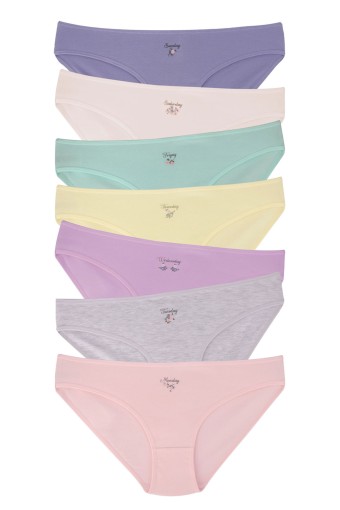DOMİNANT - Dominant Kadın Slip Bikini Külot 7'li Desenli - Asorti