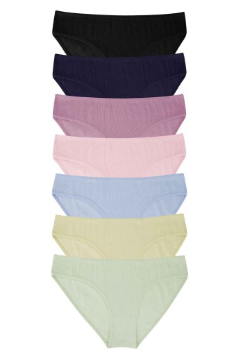 DOMİNANT - Dominant Kadın Slip Bikini Külot 7'li - Asorti