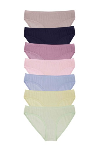 DOMİNANT - Dominant Kadın Slip Bikini Külot 7'li - Asorti