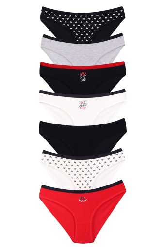 DOMİNANT - Dominant Kadın Slip Bikini Külot 7'li Desenli (1)