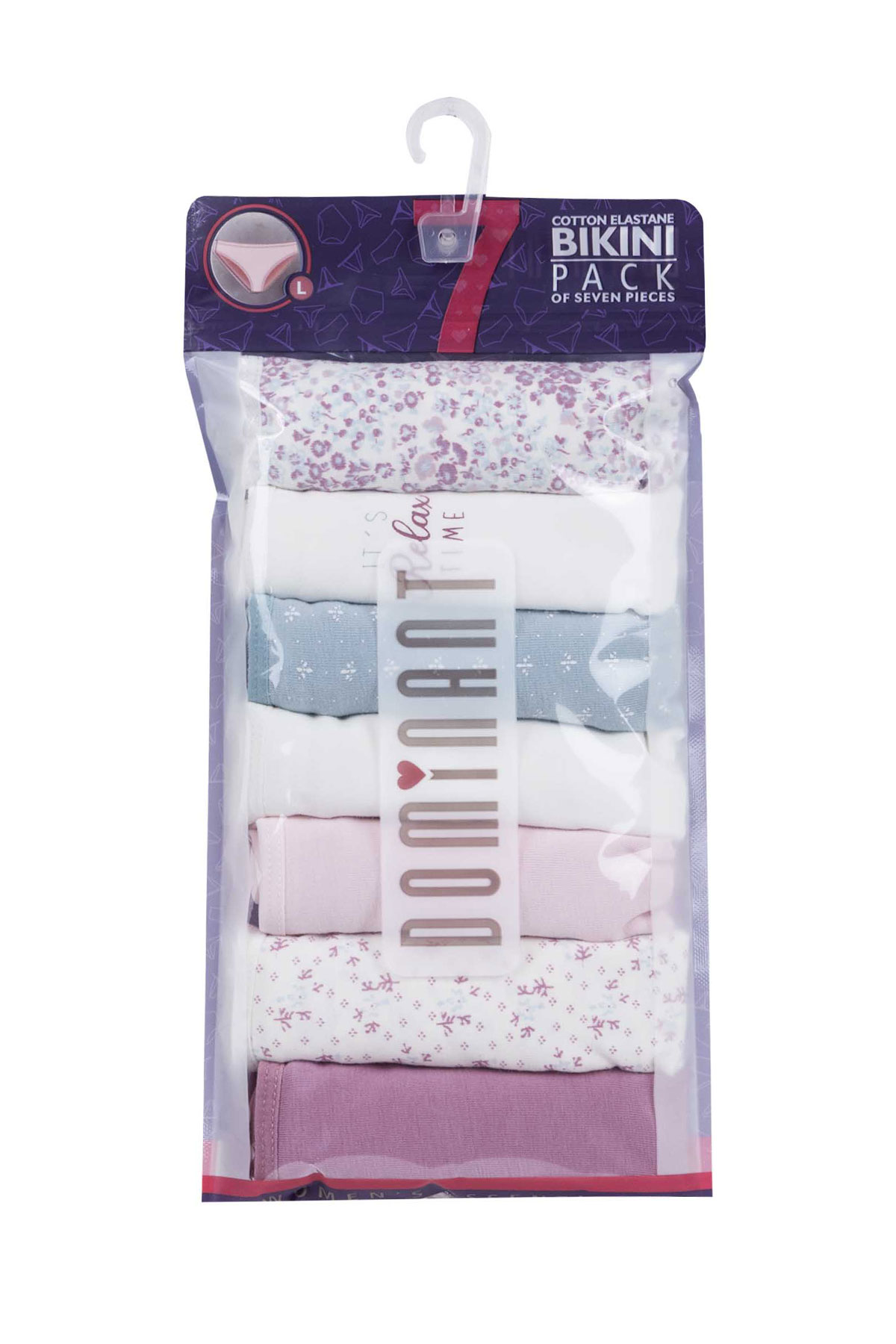 Dominant Kadın Slip Bikini Külot 7'li Desenli - Thumbnail