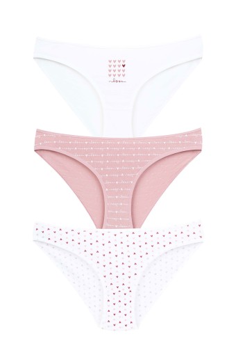 DOMİNANT - Dominant Kadın Slip Bikini Külot 3'lü Desenli