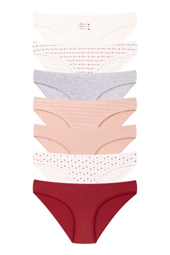 DOMİNANT - Dominant Kadın Slip Bikini Külot 7'li Desenli