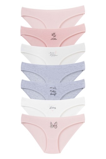 DOMİNANT - Dominant Kadın Slip Bikini Külot 7'li Desenli