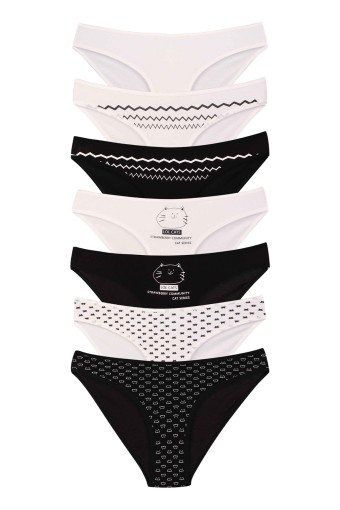 DOMİNANT - Dominant Kadın Slip Bikini Külot 7'li Desenli