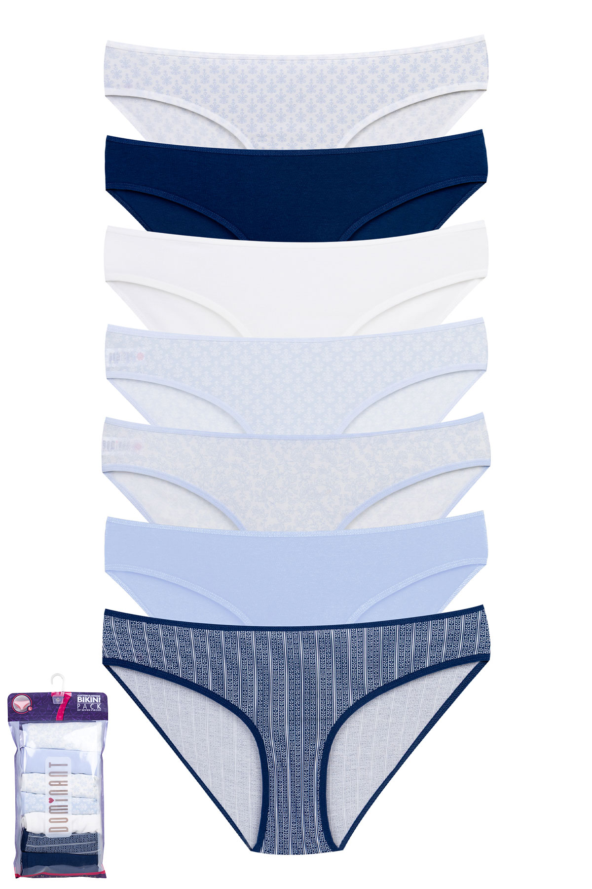 Dominant Kadın Slip Bikini Külot 7'li Desenli - Thumbnail