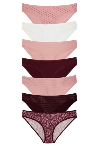 DOMİNANT - Dominant Kadın Slip Bikini Külot 7'li Desenli - Asorti