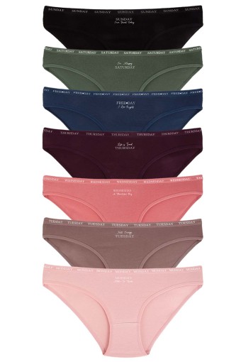 DOMİNANT - Dominant Kadın Slip Bikini Külot 7'li Desenli - Asorti