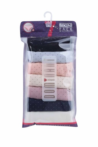 DOMİNANT - Dominant Kadın Slip Bikini Külot 7'li Desenli - Asorti (1)