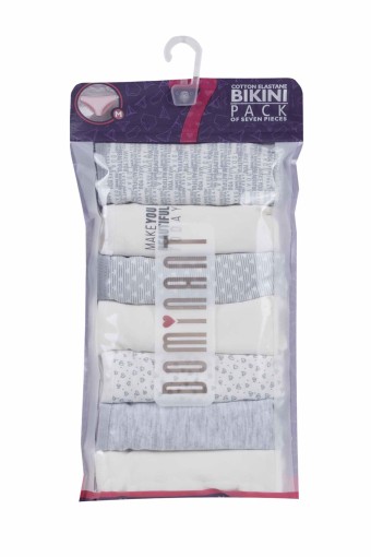 DOMİNANT - Dominant Kadın Slip Bikini Külot 7'li Desenli - Asorti (1)