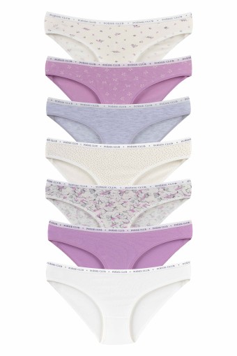 DOMİNANT - Dominant Kadın Slip Bikini Külot 7'li Desenli - Asorti