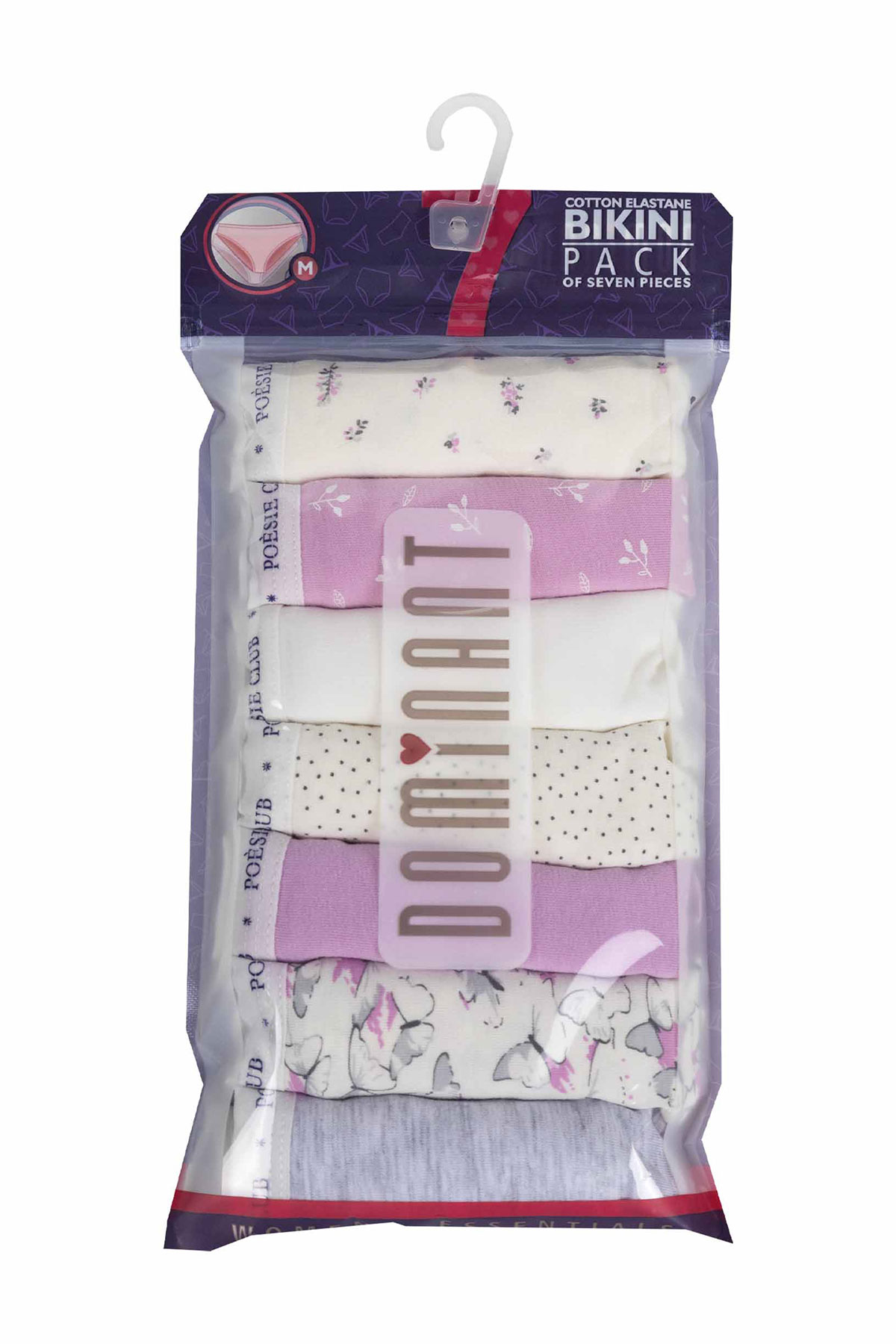 Dominant Kadın Slip Bikini Külot 7'li Desenli - Asorti - Thumbnail