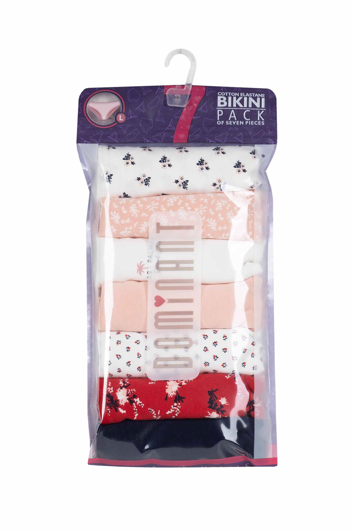 Dominant Kadın Slip Bikini Külot 7'li Desenli - Asorti - Thumbnail