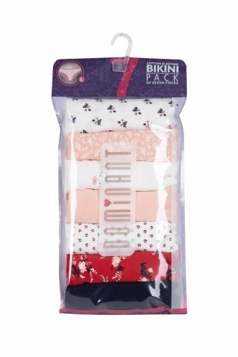 DOMİNANT - Dominant Kadın Slip Bikini Külot 7'li Desenli - Asorti (1)