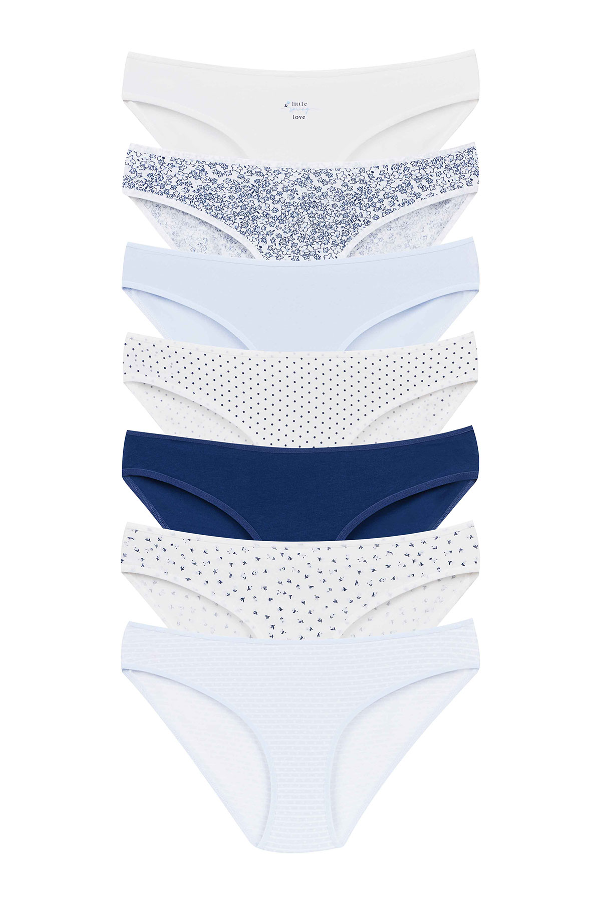 Dominant Kadın Slip Bikini Külot 7'li Desenli - Asorti - Thumbnail