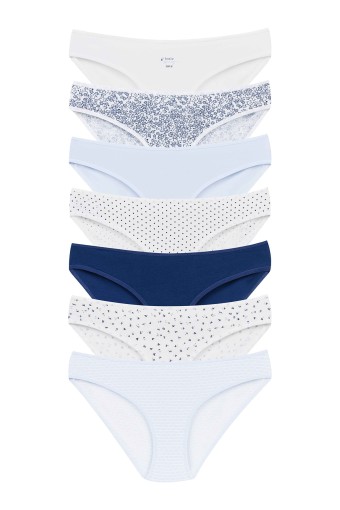DOMİNANT - Dominant Kadın Slip Bikini Külot 7'li Desenli - Asorti