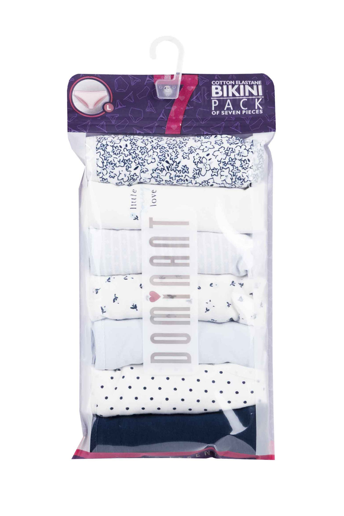 Dominant Kadın Slip Bikini Külot 7'li Desenli - Asorti - Thumbnail