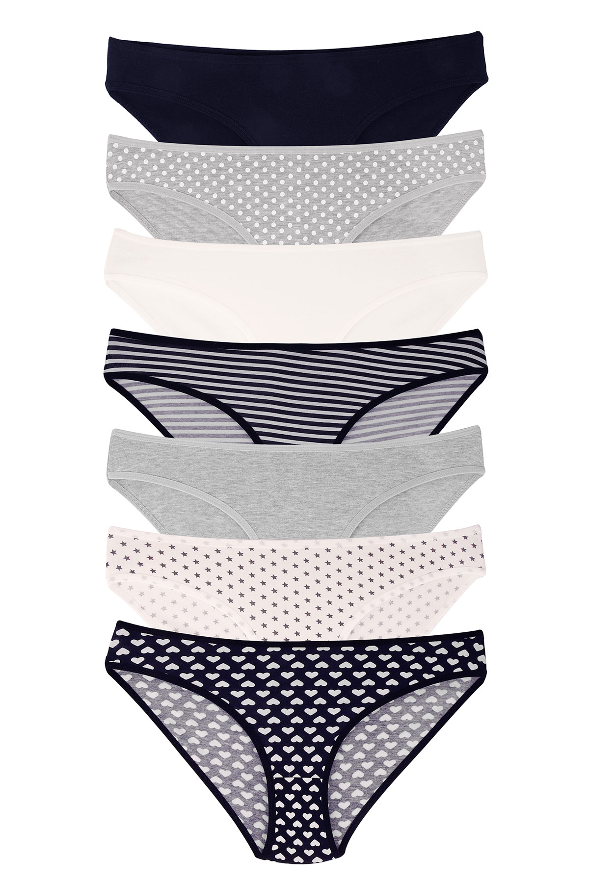 Dominant Kadın Slip Bikini Külot 7'li Desenli - Thumbnail