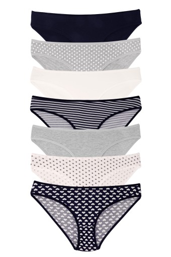 DOMİNANT - Dominant Kadın Slip Bikini Külot 7'li Desenli (1)