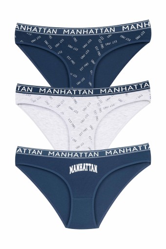 DOMİNANT - Dominant Kadın Slip Bikini Külot Beli Lastikli Yazılı