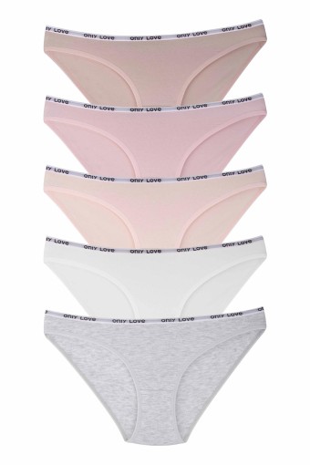 DOMİNANT - Dominant Kadın Slip Bikini Külot Beli Yazılı (1)