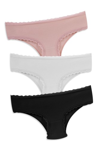 DOMİNANT - Dominant Kadın Slip Bikini Külot Kenarları Dantelli