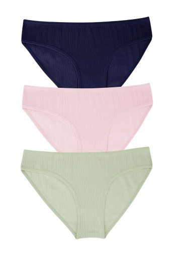 DOMİNANT - Dominant Kadın Slip Külot 3'lü Pamuk - Asorti