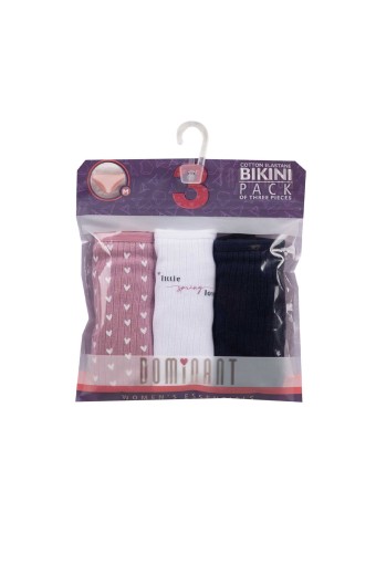 DOMİNANT - Dominant Kadın Slip Külot 3'lü Pamuk - Asorti (1)