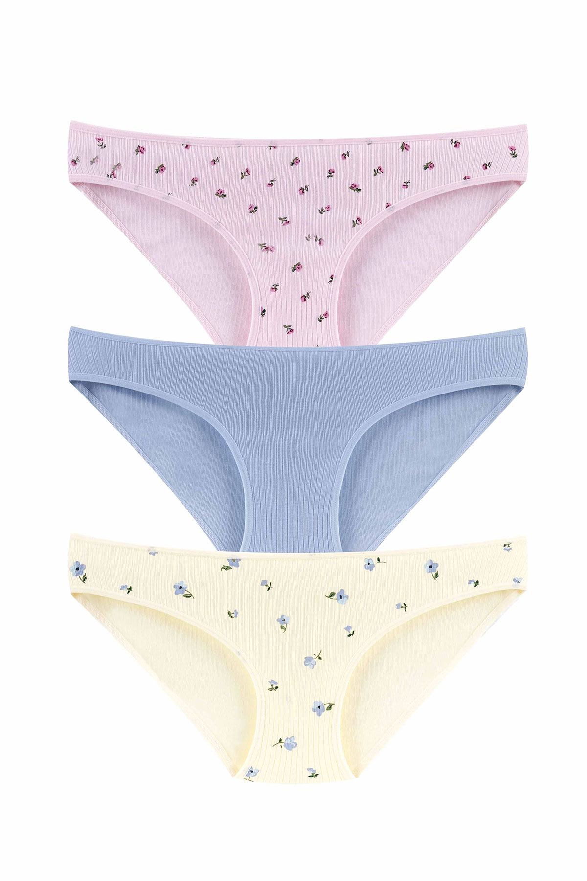 Dominant Kadın Slip Külot 3'lü Pamuk - Asorti - Thumbnail