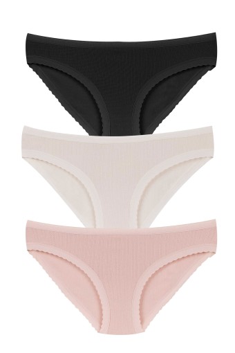 DOMİNANT - Dominant Kadın Slip Külot Beli Dantelli Jakarlı