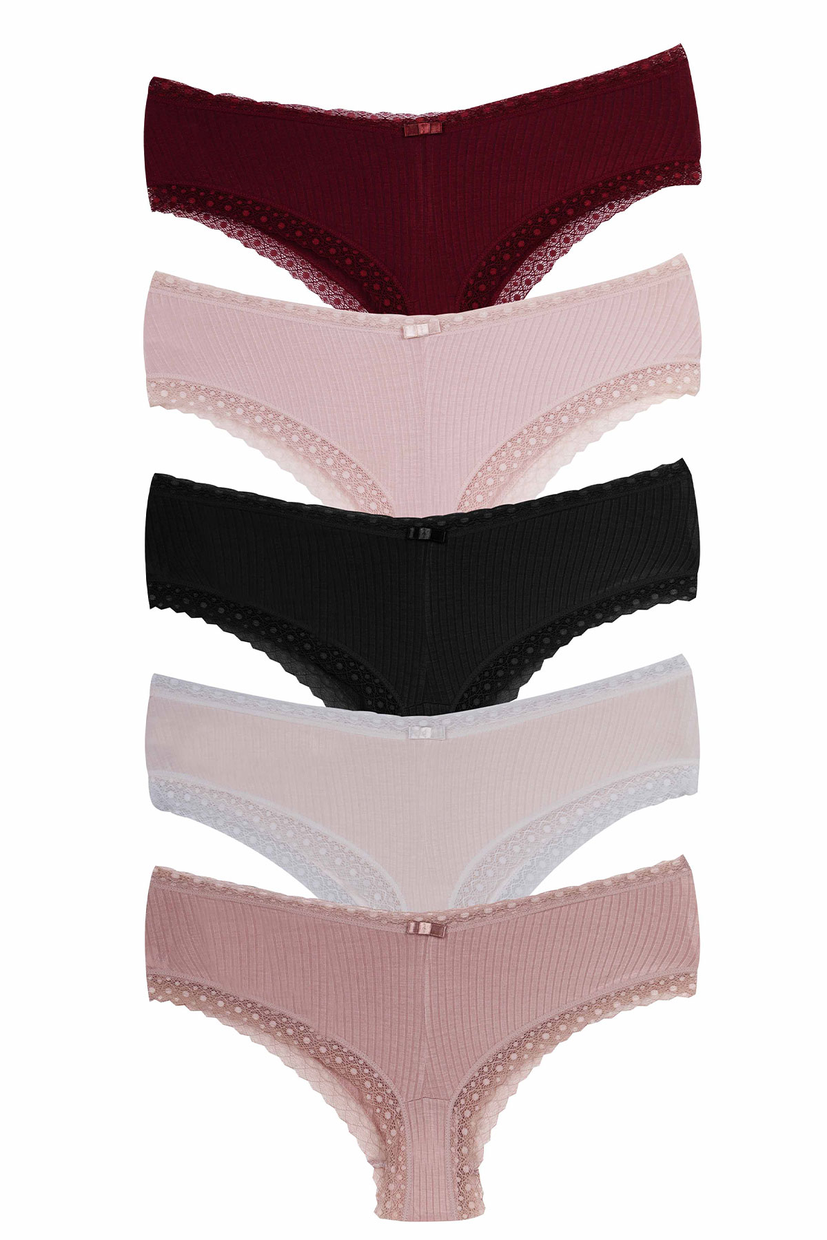 Dominant Kadın Slip Külot Beli Dantelli Raporlu - Thumbnail